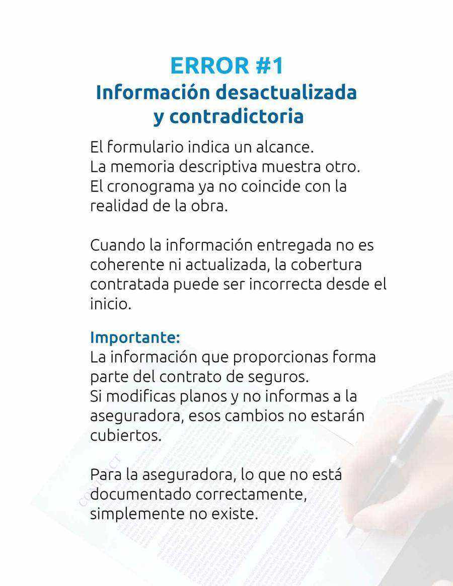 Guía práctica para prevenir rechazos de siniestros en construcción · página 4