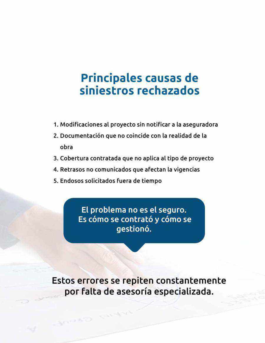 Guía práctica para prevenir rechazos de siniestros en construcción · página 9